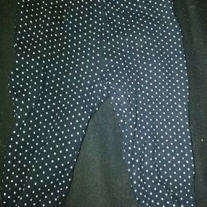 Black and white polka-dot pants